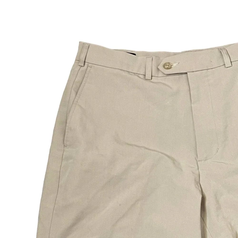 Monterey Club Golf Short Men Size 32 Chino Classic Fairway Beige Hi-Rise Stretch